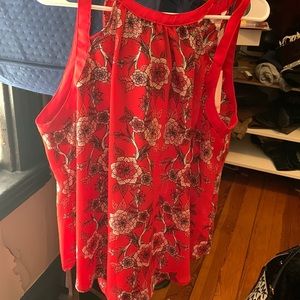 Candies red floral halter top size Xl NWT